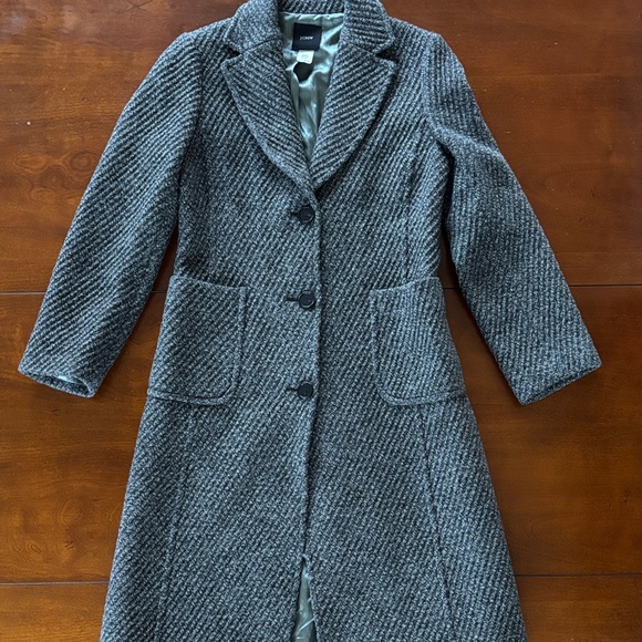 J. Crew Jackets & Blazers - J. Crew‎ Charcoal Textured Pea Coat. EUC